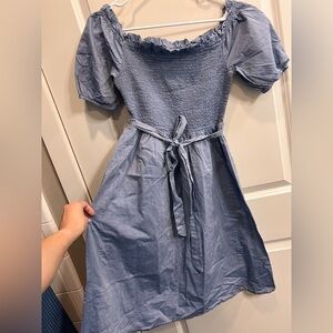 Hill House Blue Midi Dress with Puff Sleeves